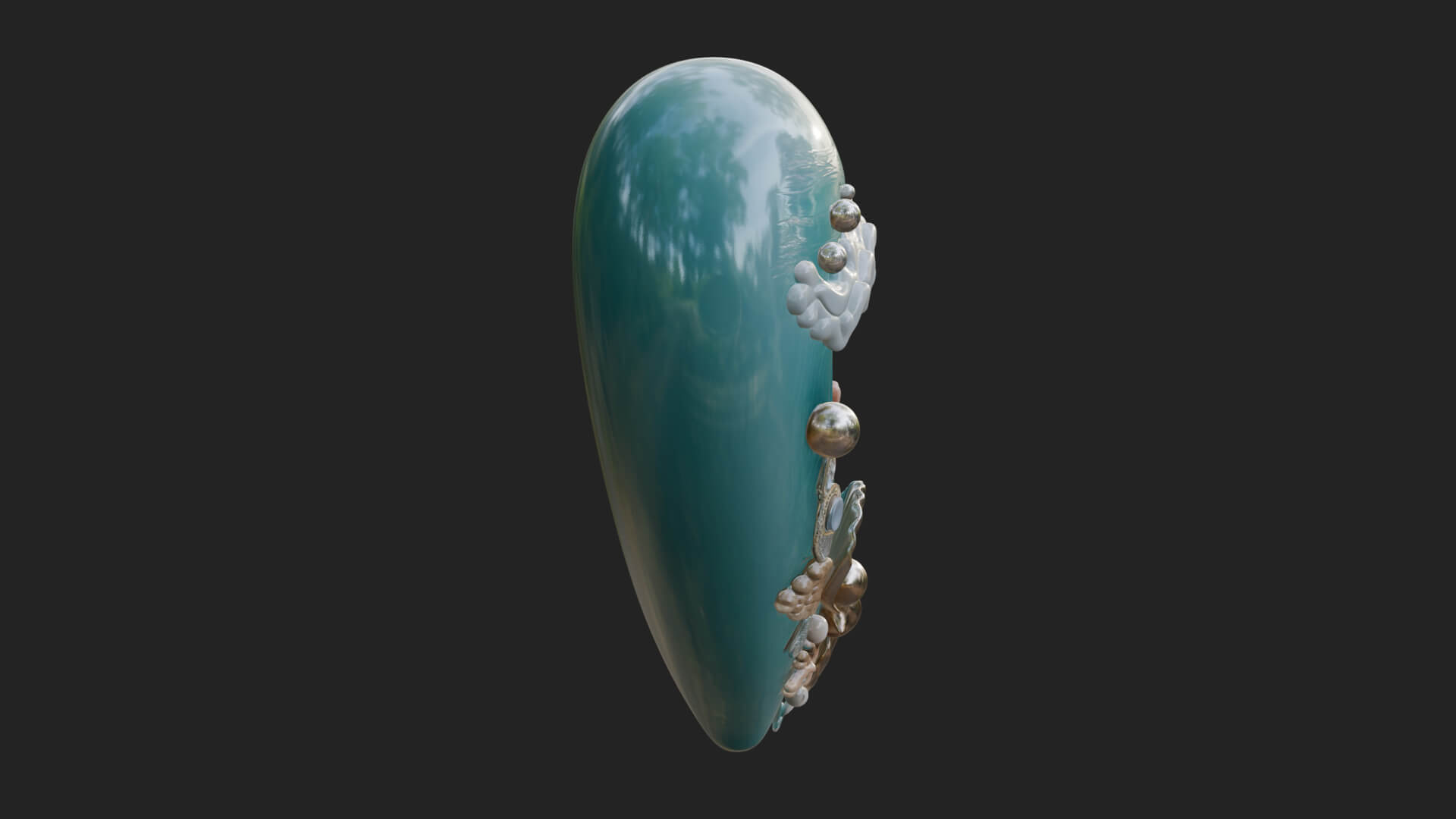 Ocean Wave Shell Heart Plaque Design 2 3D Print Model 3D Model