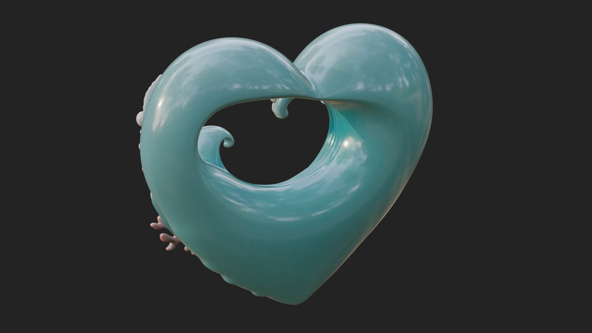 Ocean Wave Shell Heart Plaque Design 3 3D Print Model 3D Model