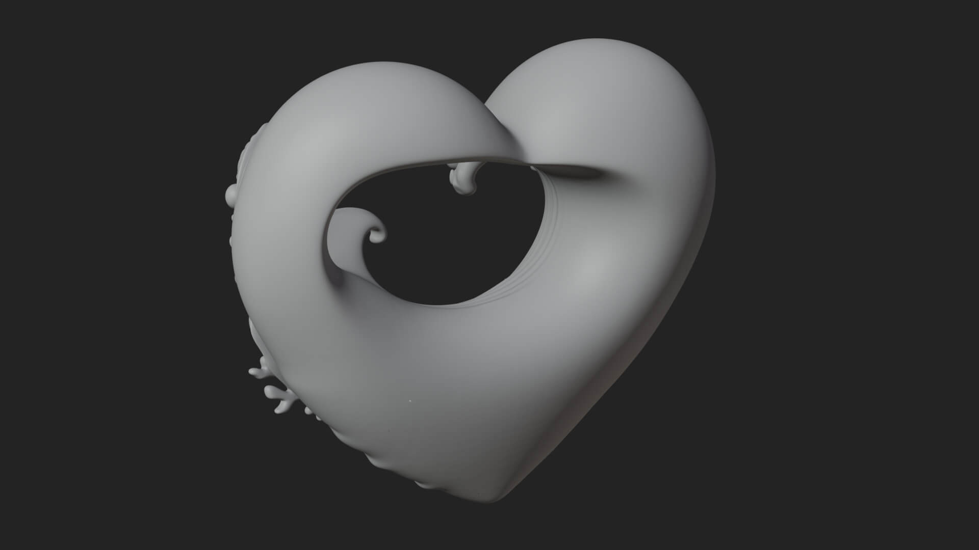 Ocean Wave Shell Heart Plaque Design 3 3D Print Model 3D Model