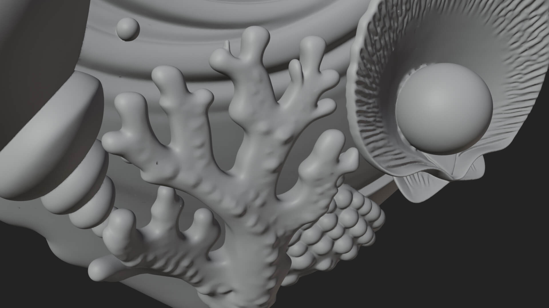 Ocean Wave Shell Heart Plaque Design 3 3D Print Model 3D Model