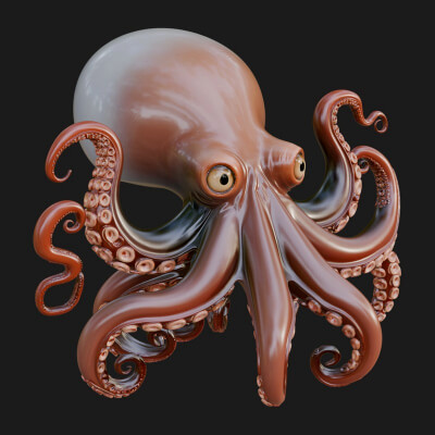 Octopus Statue Design 11 3D Print Model