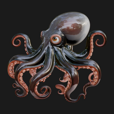 Octopus Statue Design 5 3D Print Model