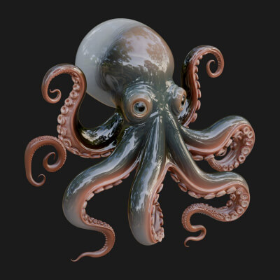 Octopus Statue Design 6 3D Print Model