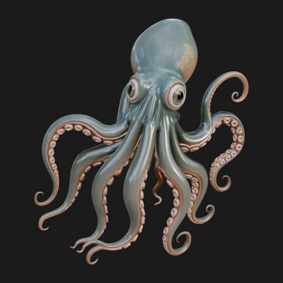 Octopus Statue Design 7 3D Print Model