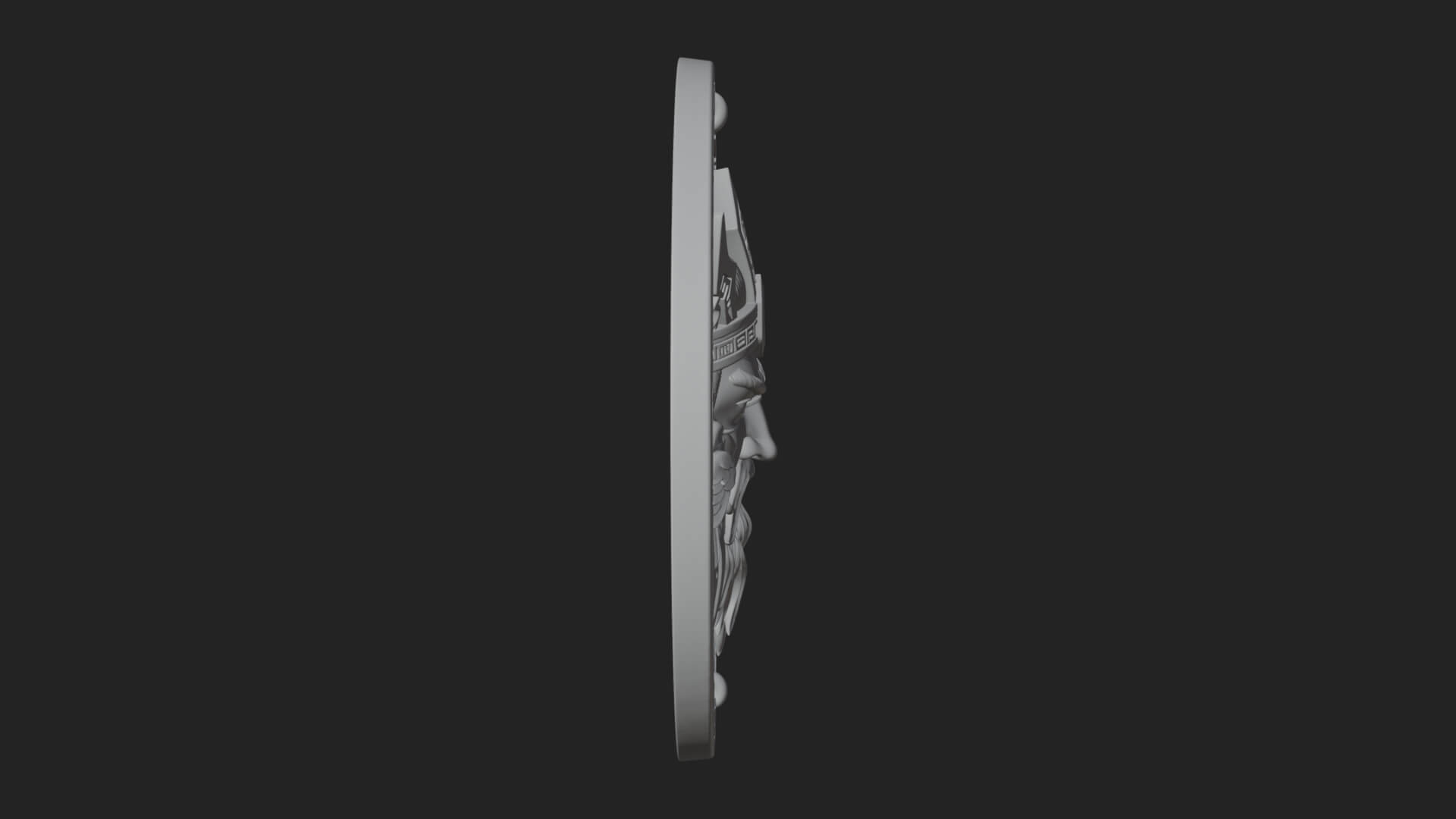 Odin with Ravens Oval Plaque Design 1 3D Print Model 3D Model