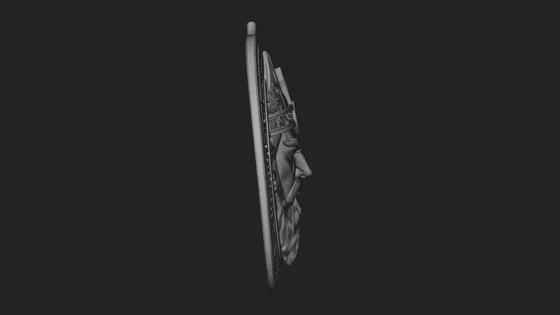 Odin with Ravens Oval Plaque Design 2 3D Print Model 3D Model