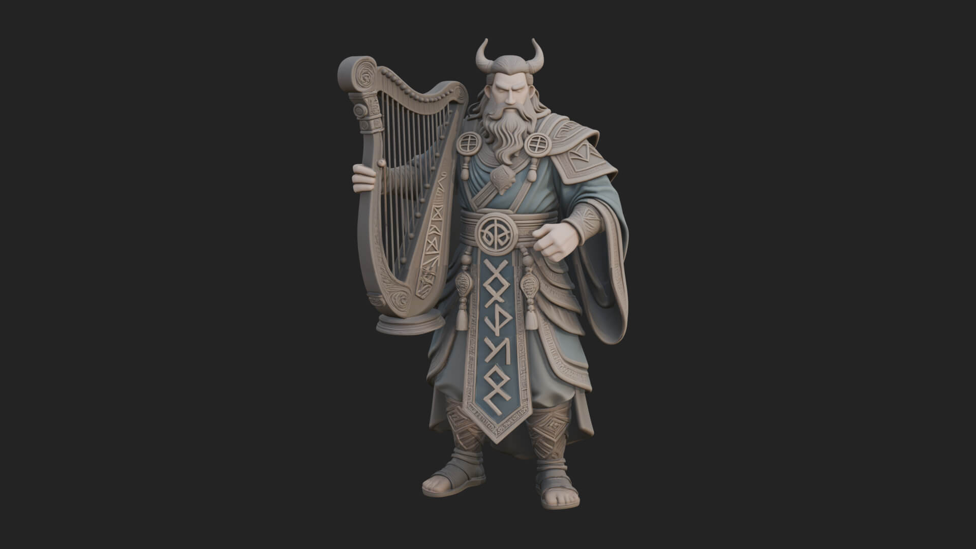 Odin with Spear Statue Design 10 3D Print Model 3D Model