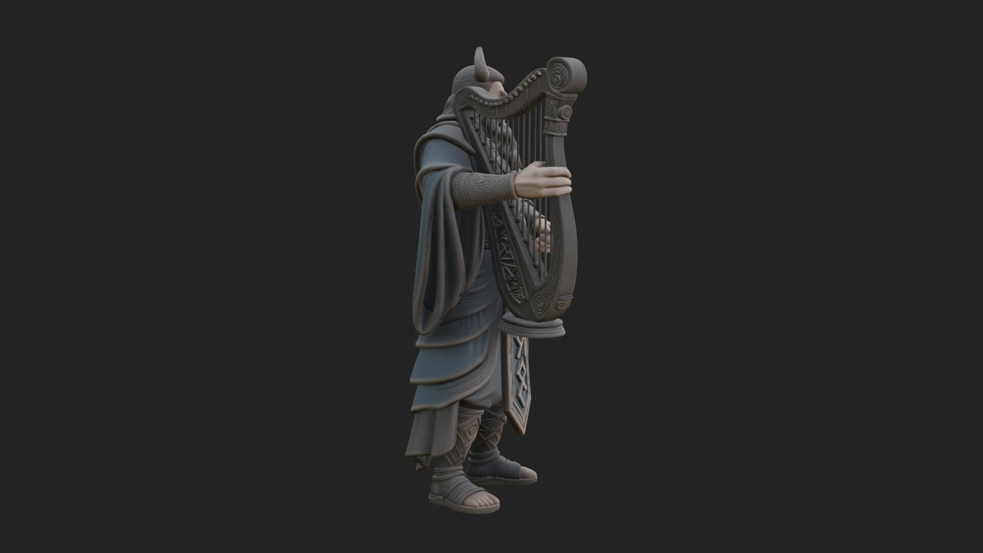Odin with Spear Statue Design 10 3D Print Model 3D Model
