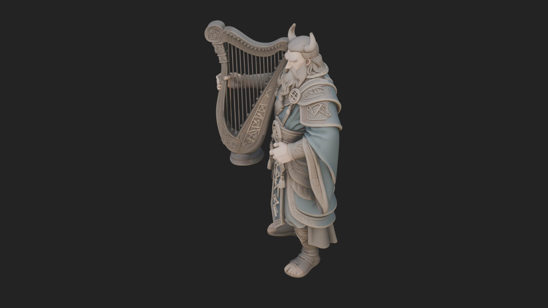 Odin with Spear Statue Design 10 3D Print Model 3D Model