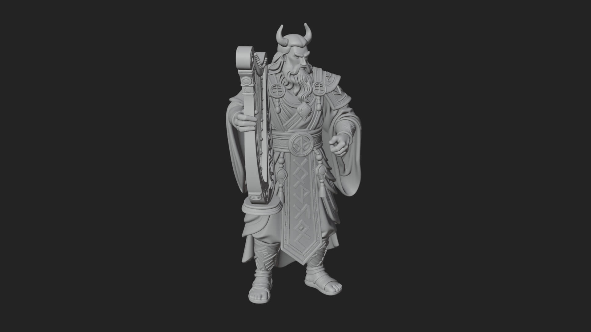 Odin with Spear Statue Design 10 3D Print Model 3D Model