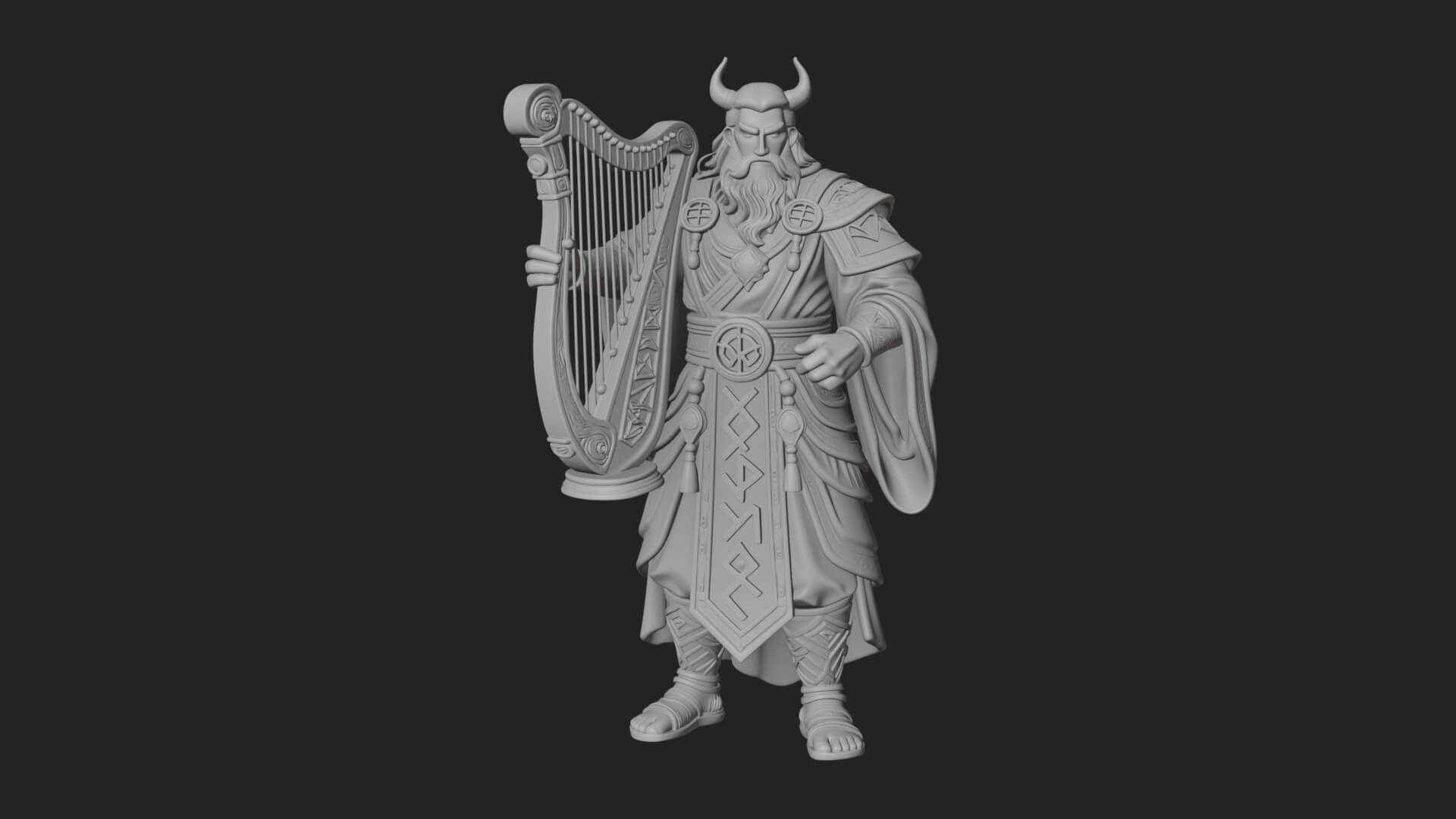Odin with Spear Statue Design 10 3D Print Model 3D Model