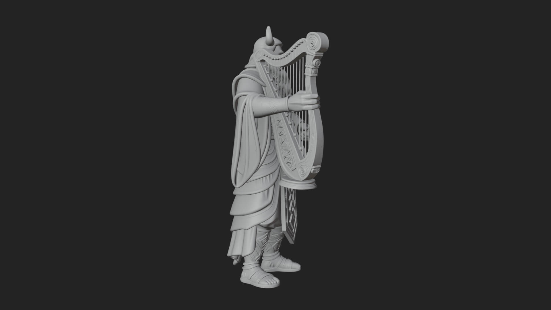 Odin with Spear Statue Design 10 3D Print Model 3D Model