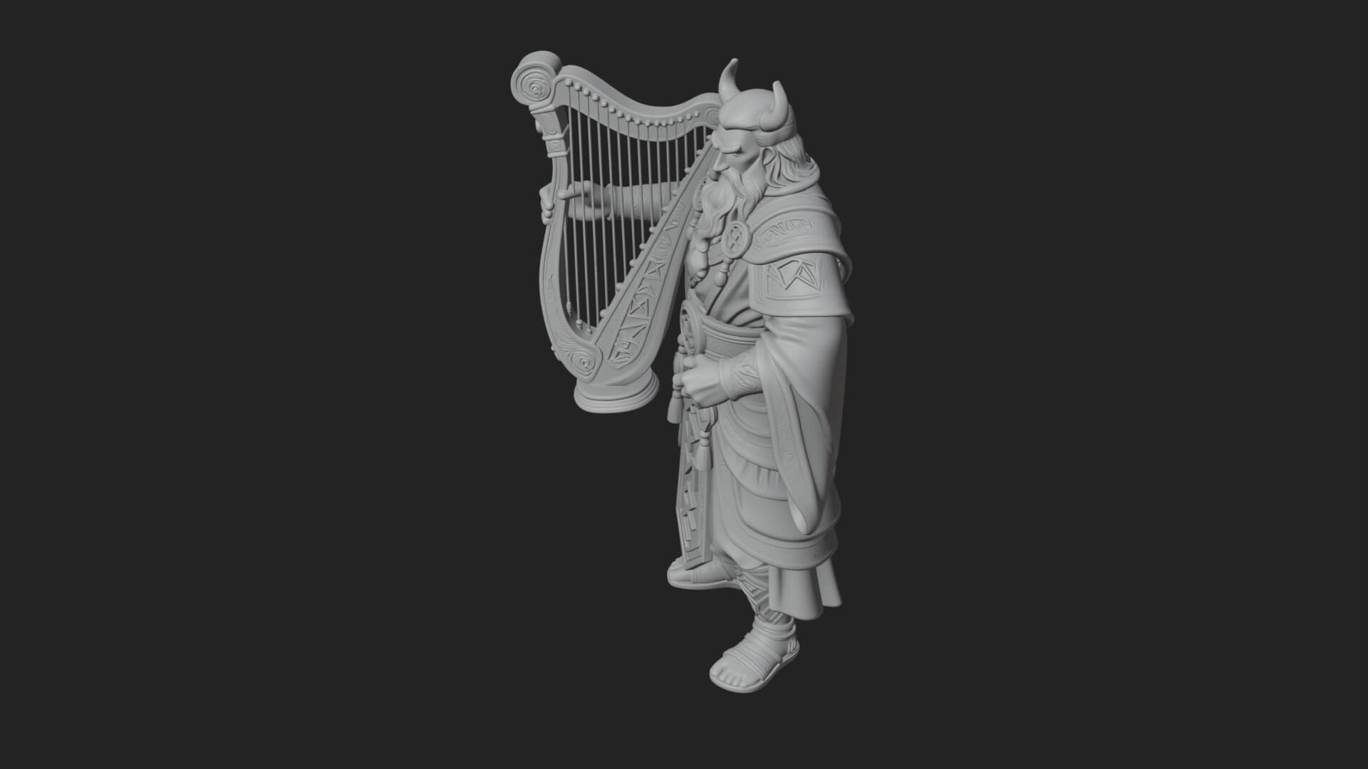 Odin with Spear Statue Design 10 3D Print Model 3D Model