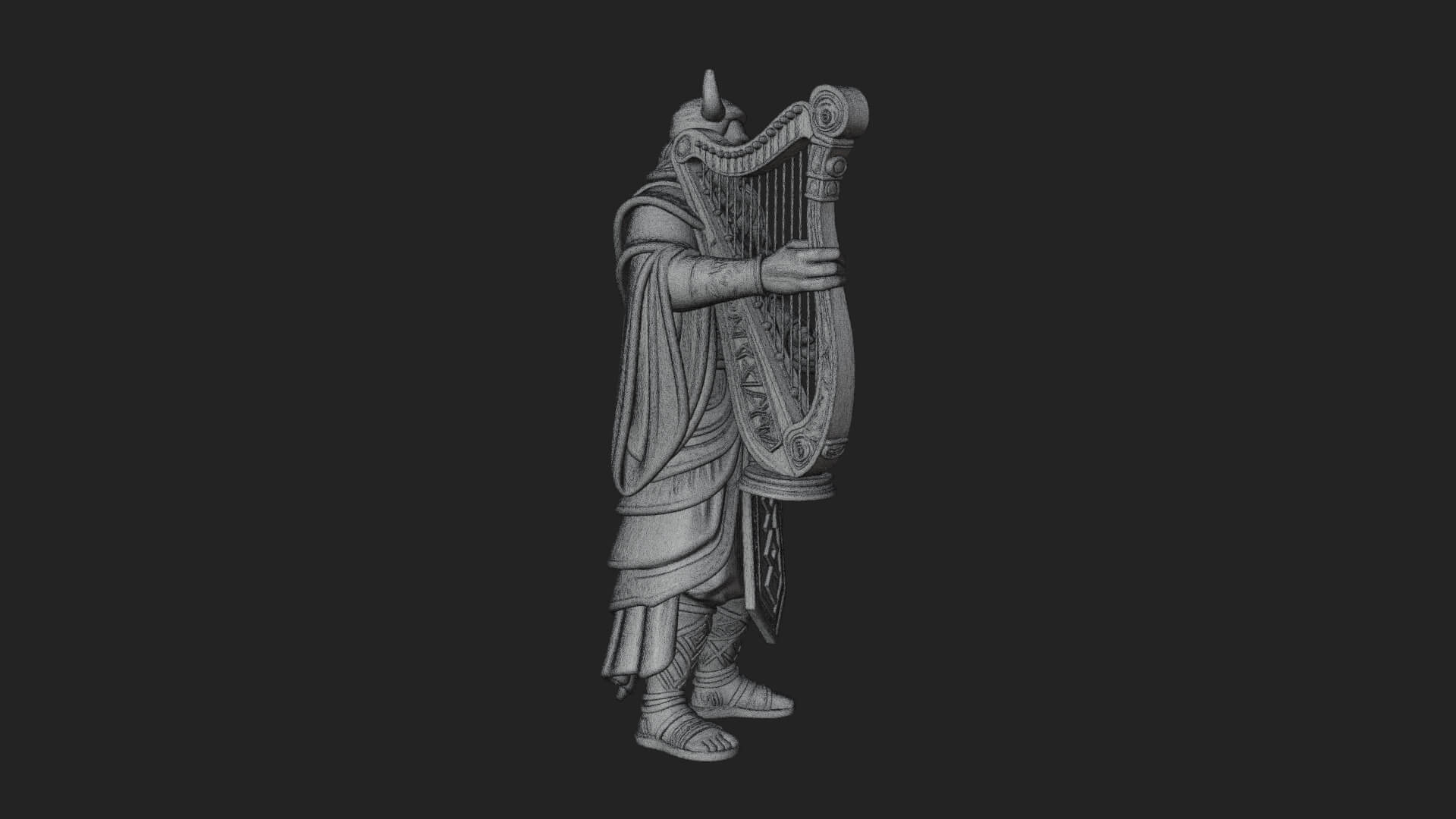 Odin with Spear Statue Design 10 3D Print Model 3D Model