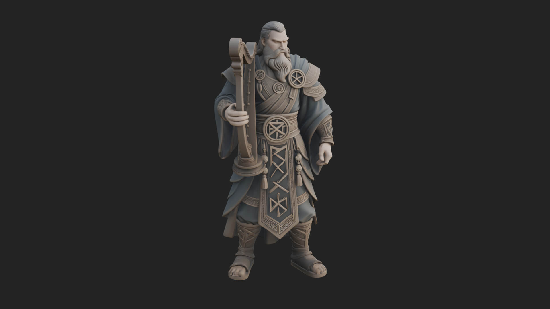 Odin with Spear Statue Design 11 3D Print Model 3D Model