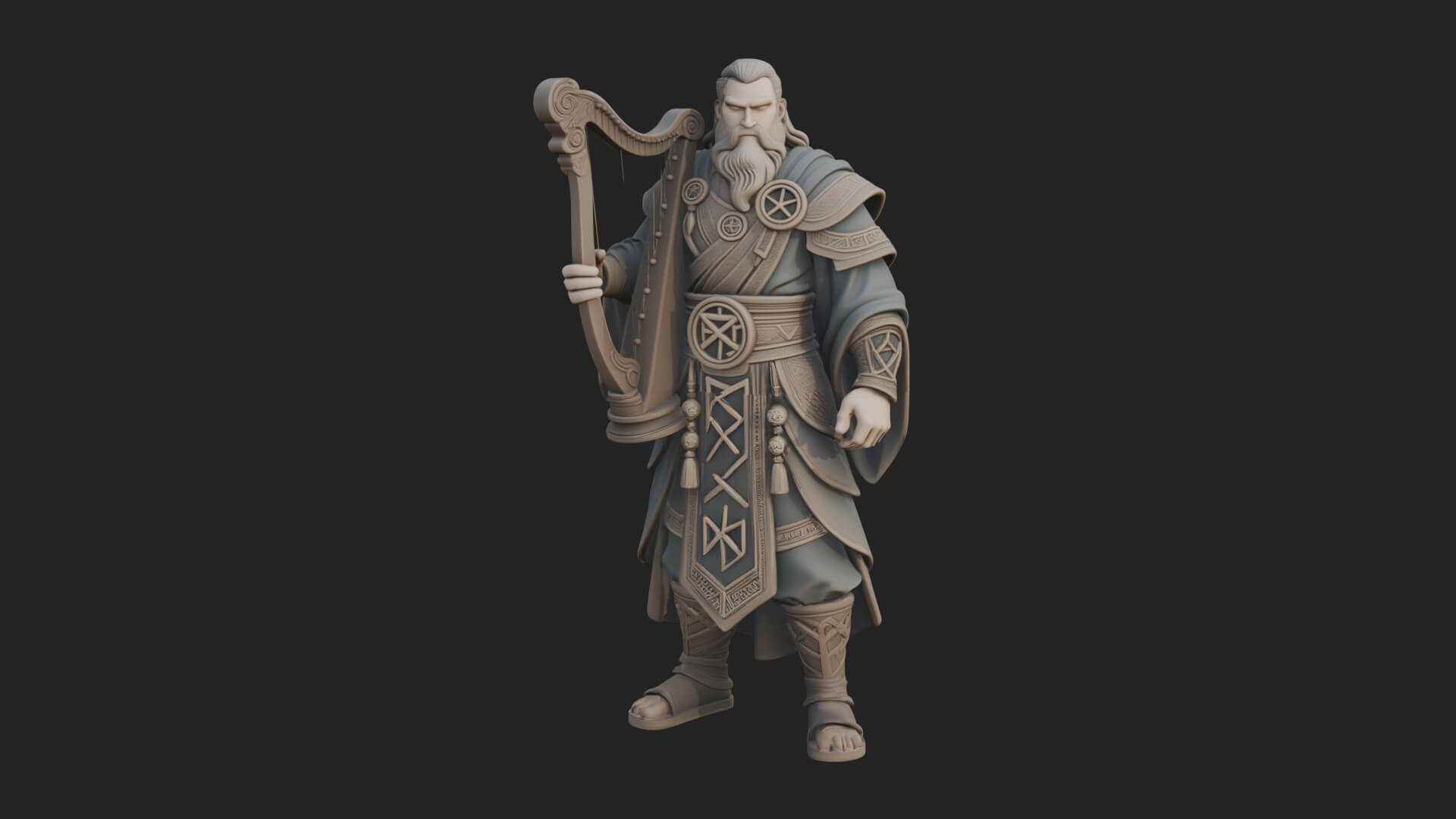 Odin with Spear Statue Design 11 3D Print Model 3D Model