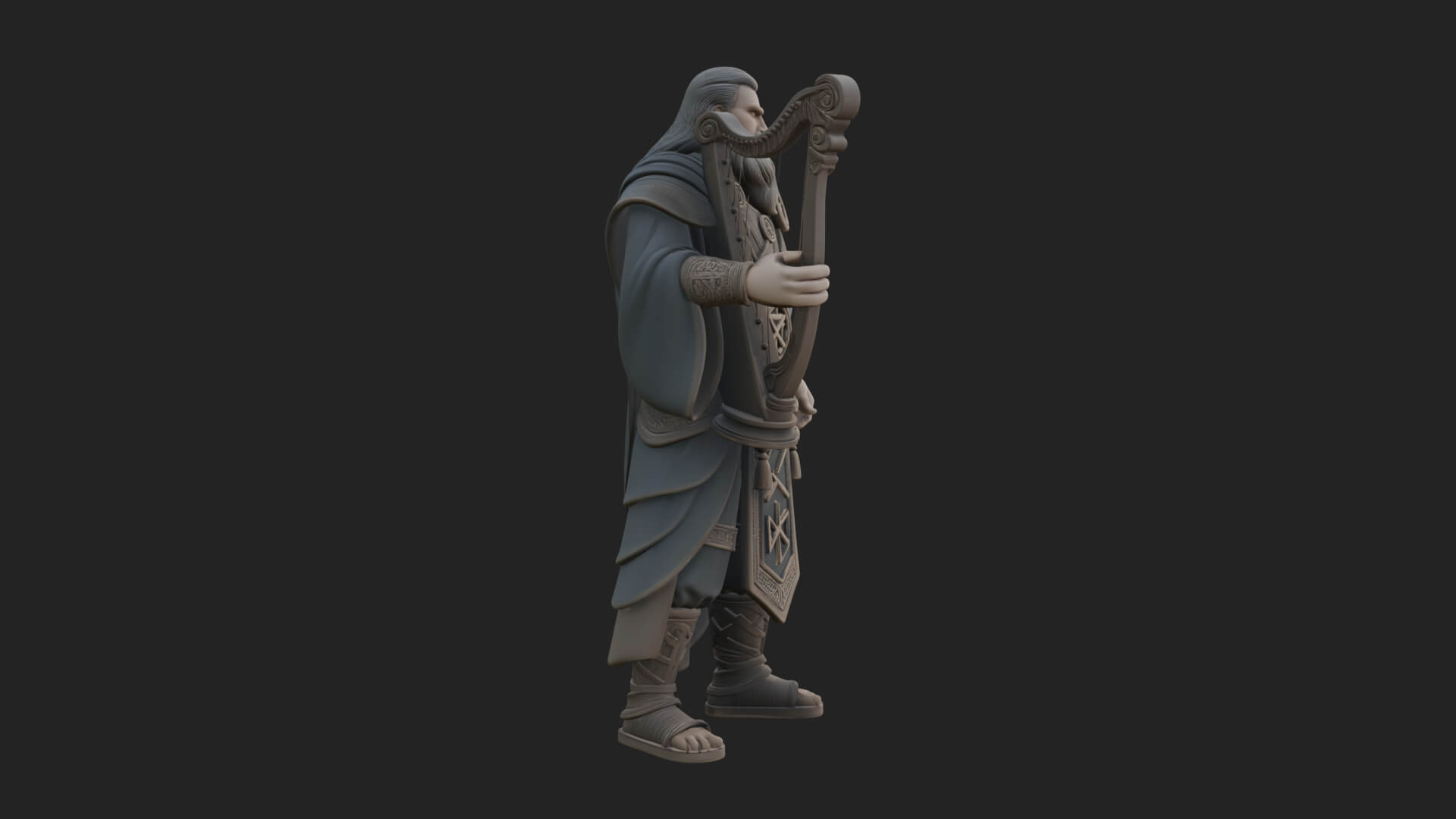 Odin with Spear Statue Design 11 3D Print Model 3D Model