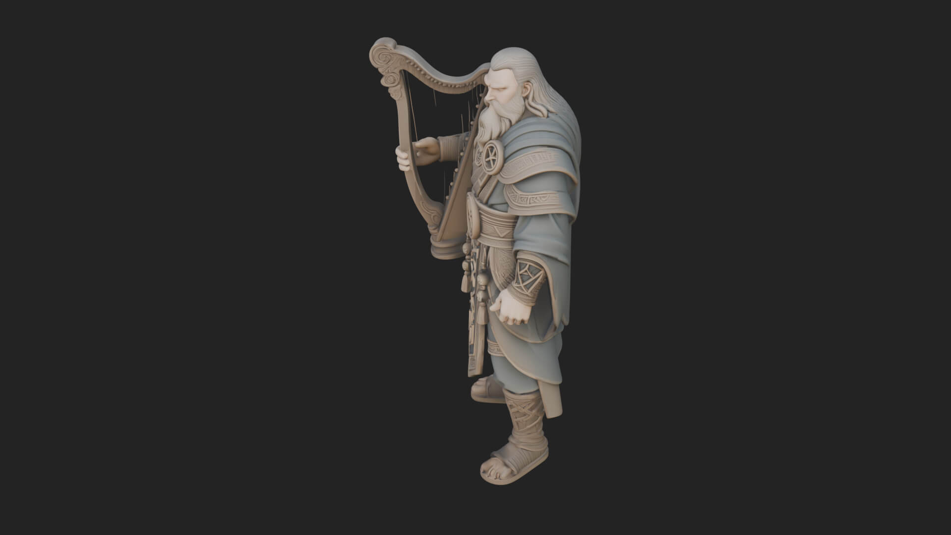 Odin with Spear Statue Design 11 3D Print Model 3D Model