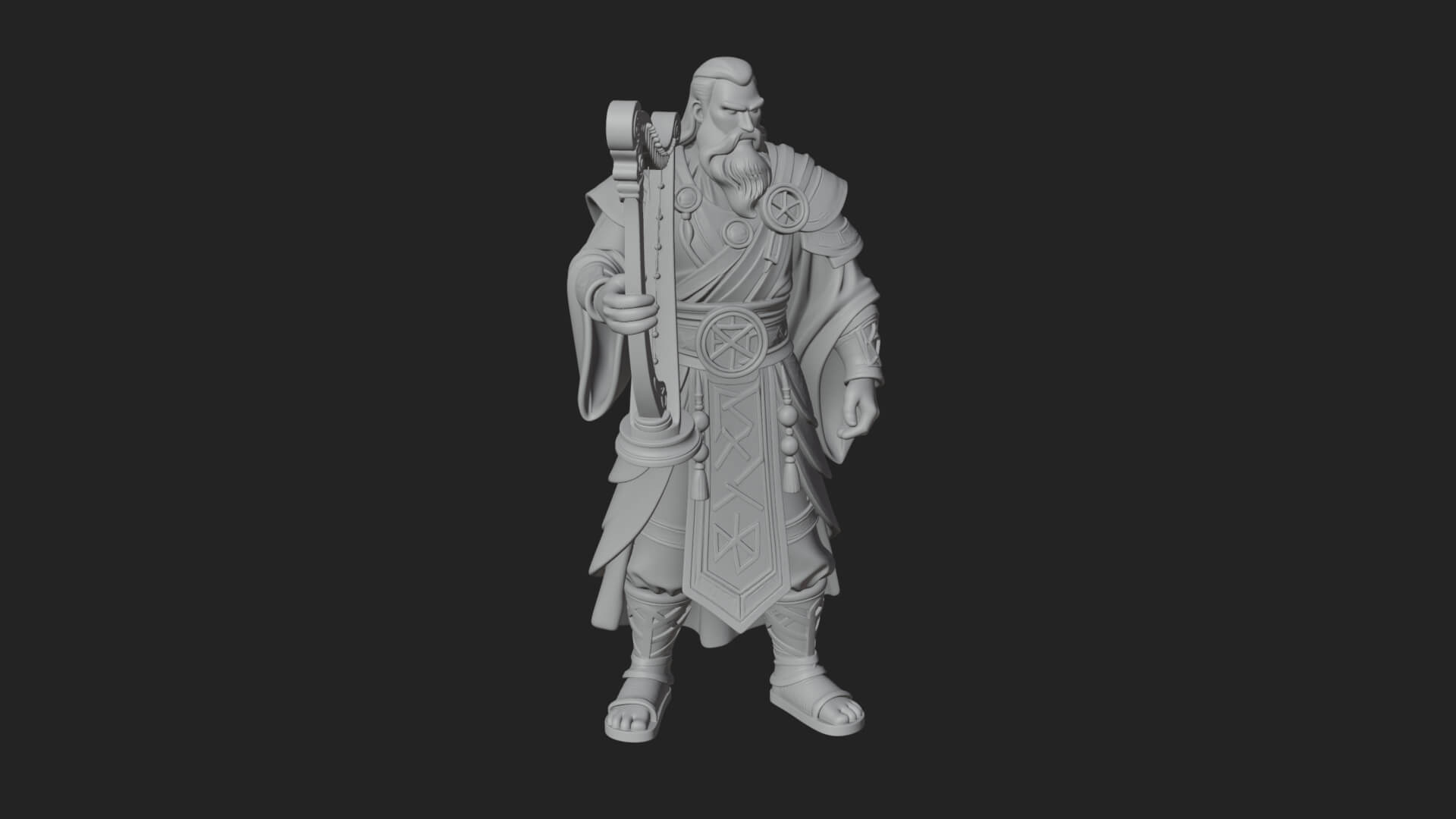 Odin with Spear Statue Design 11 3D Print Model 3D Model