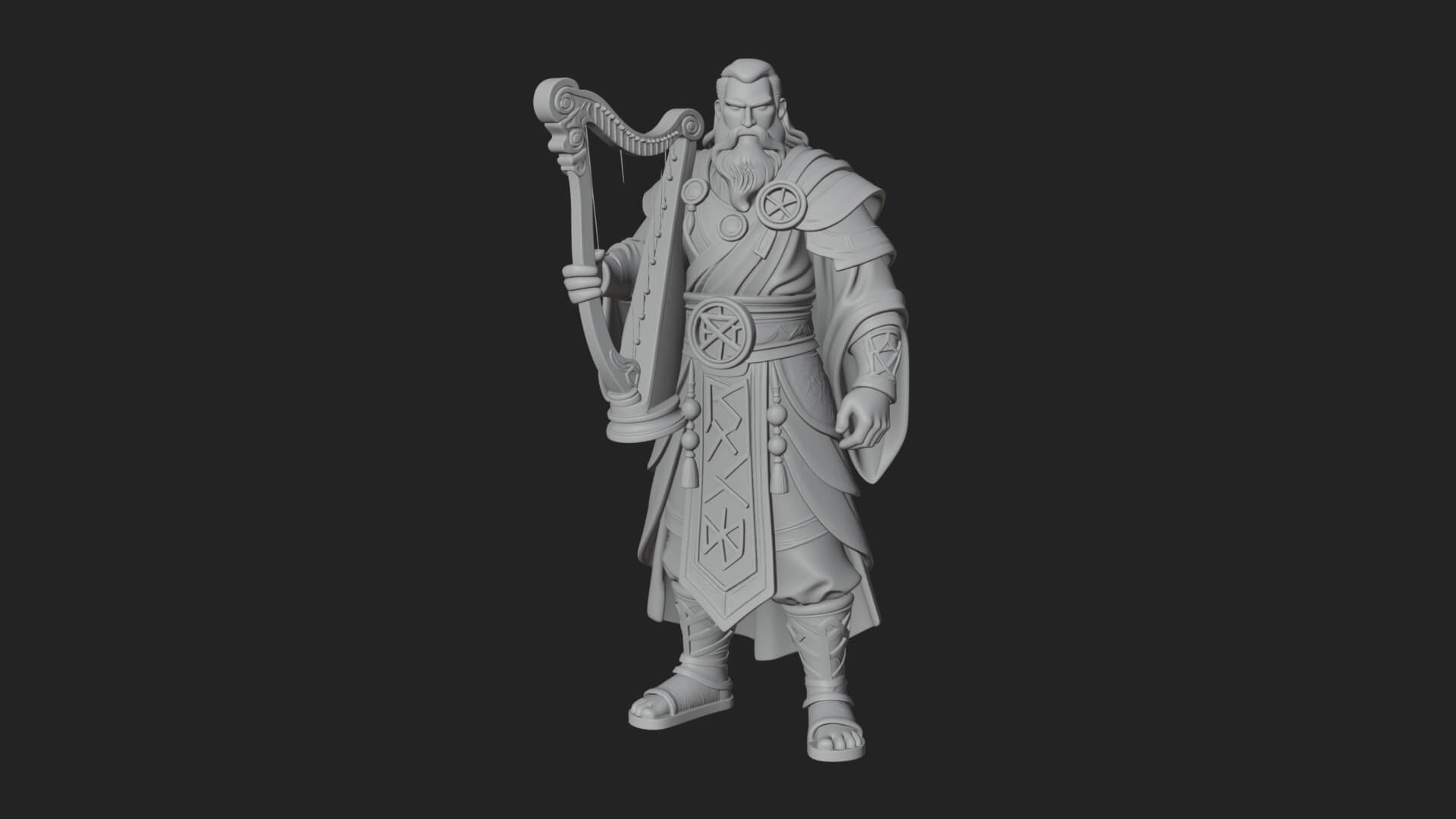 Odin with Spear Statue Design 11 3D Print Model 3D Model