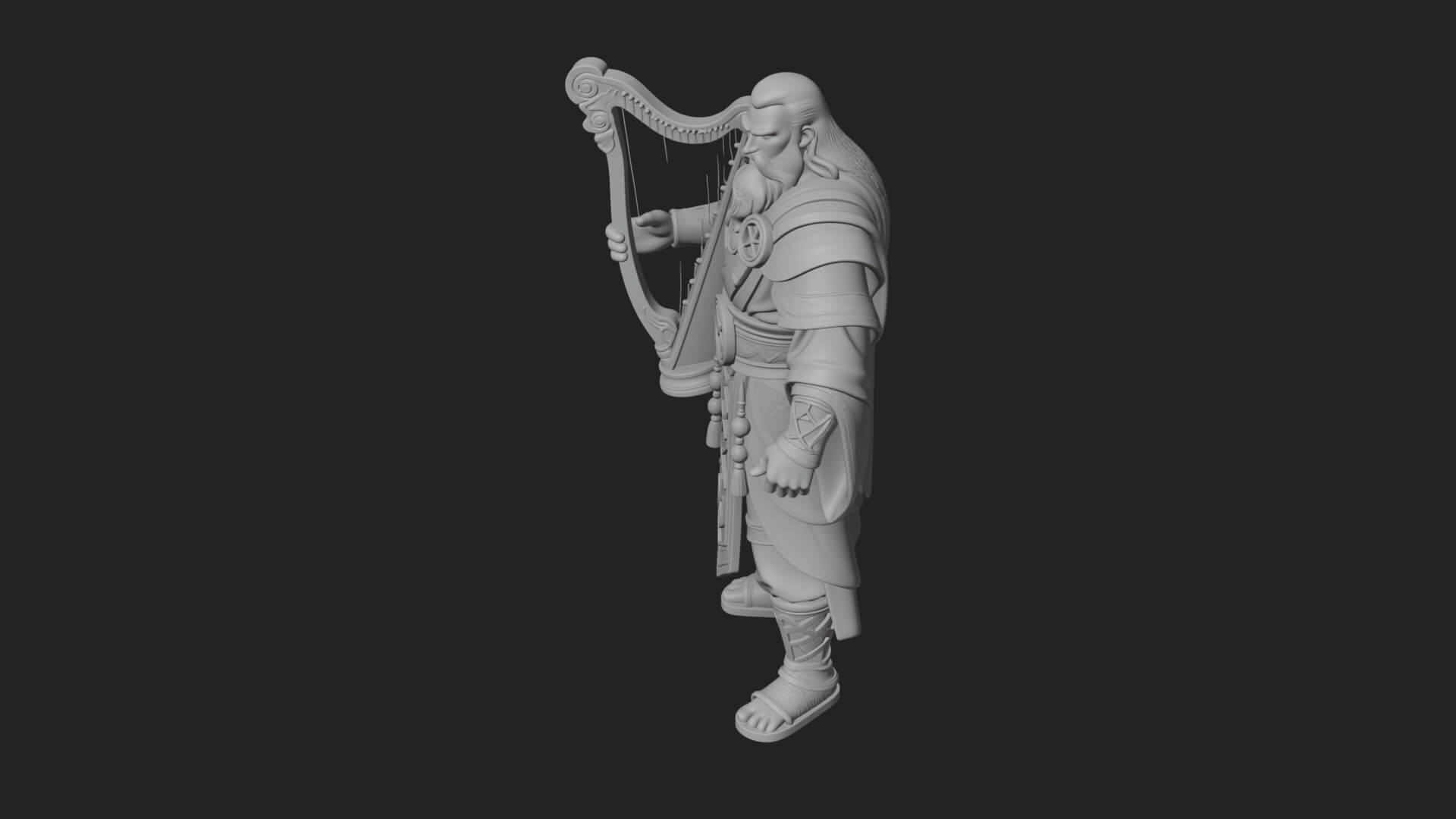 Odin with Spear Statue Design 11 3D Print Model 3D Model