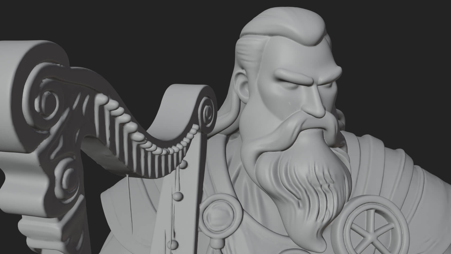 Odin with Spear Statue Design 11 3D Print Model 3D Model