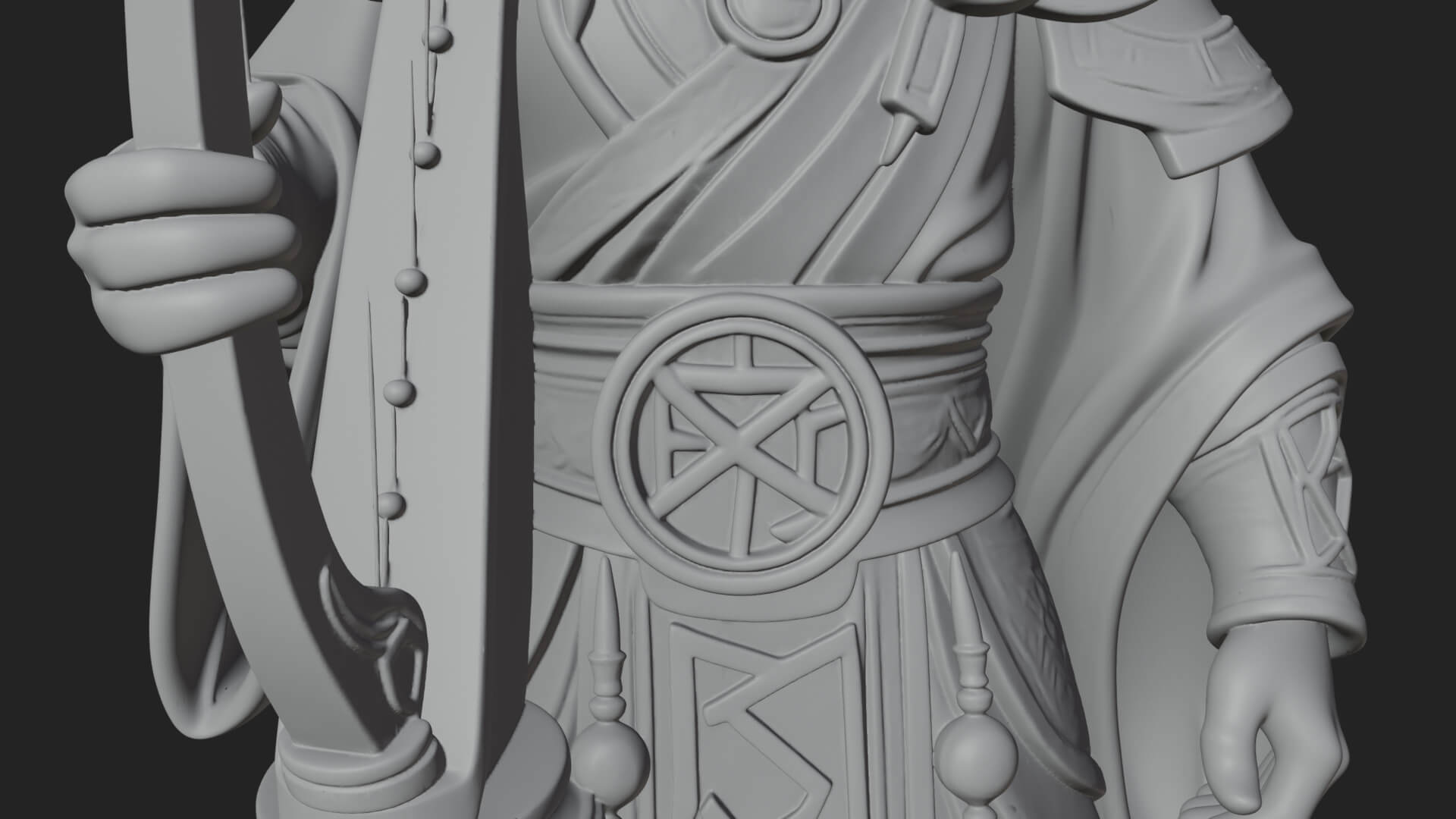 Odin with Spear Statue Design 11 3D Print Model 3D Model