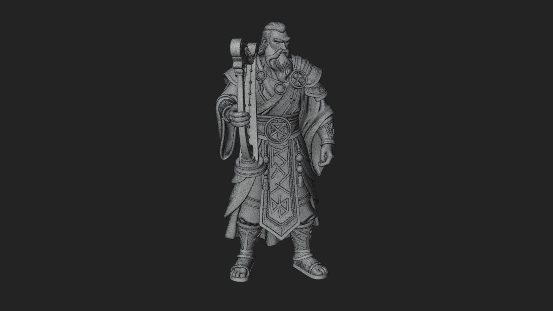 Odin with Spear Statue Design 11 3D Print Model 3D Model