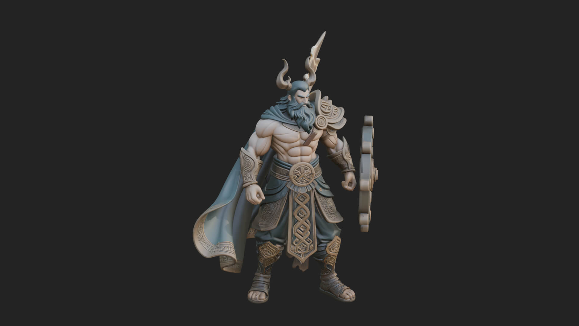Odin With Spear Statue Design 12 3D Print Model 3D Model