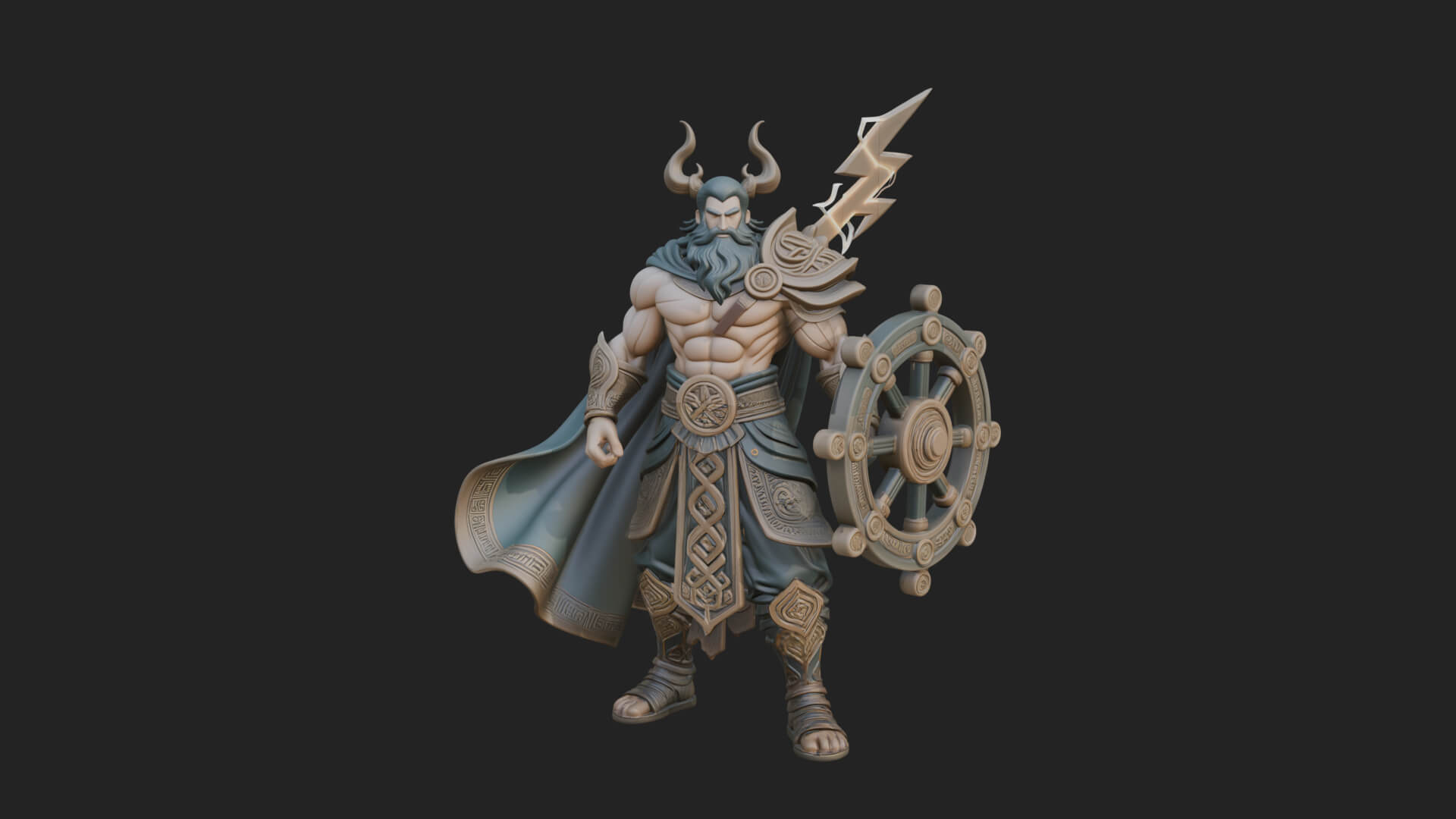 Odin With Spear Statue Design 12 3D Print Model 3D Model
