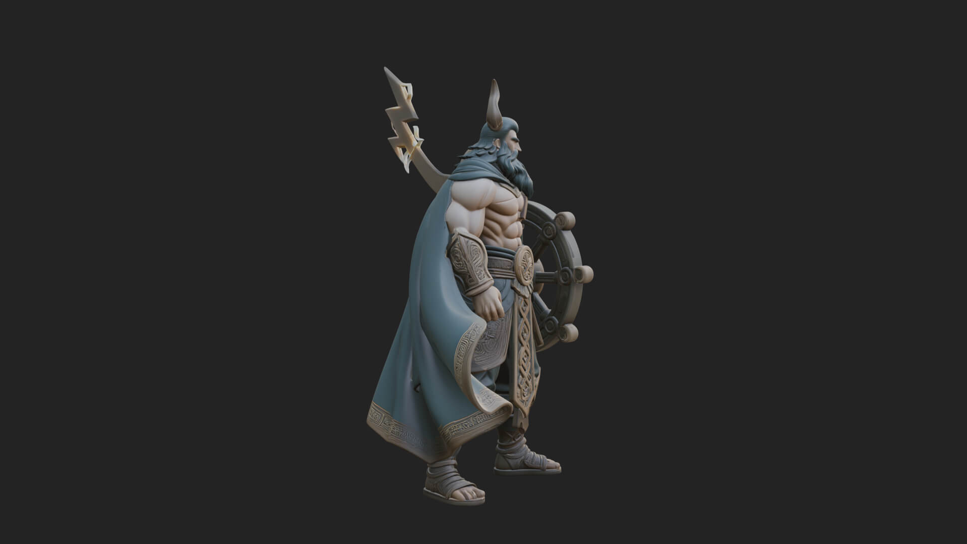 Odin With Spear Statue Design 12 3D Print Model 3D Model