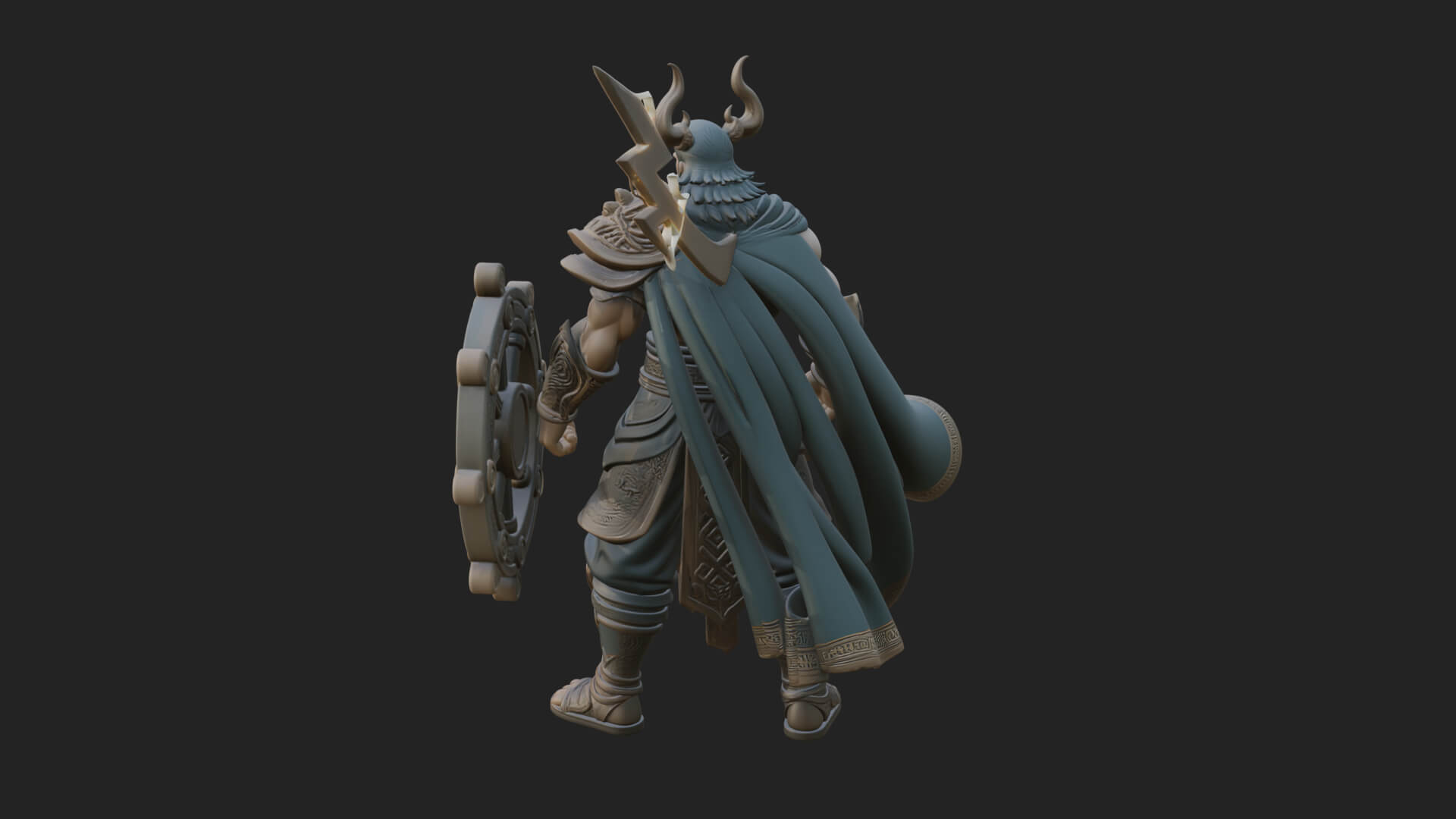 Odin With Spear Statue Design 12 3D Print Model 3D Model