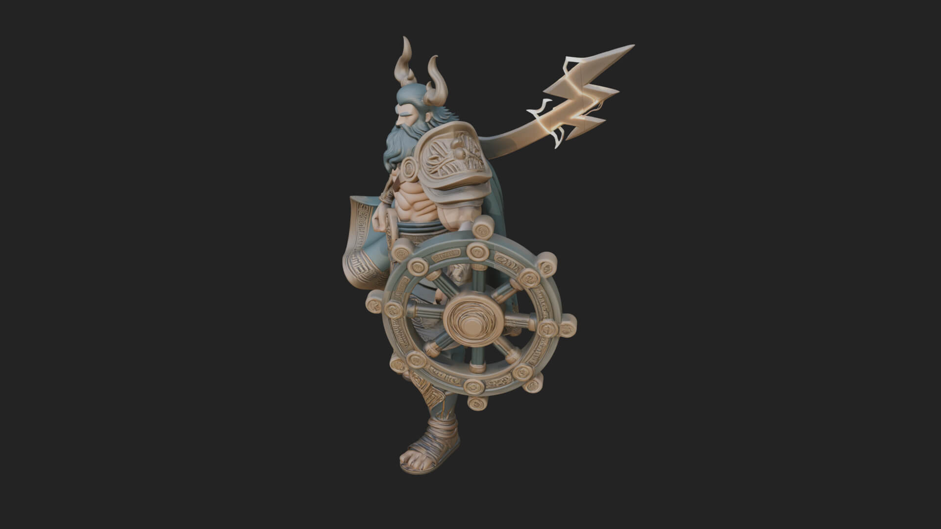 Odin With Spear Statue Design 12 3D Print Model 3D Model