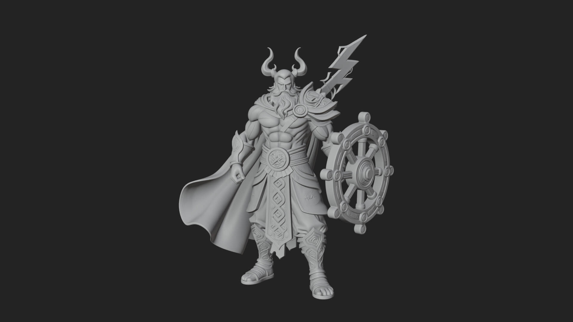 Odin With Spear Statue Design 12 3D Print Model 3D Model