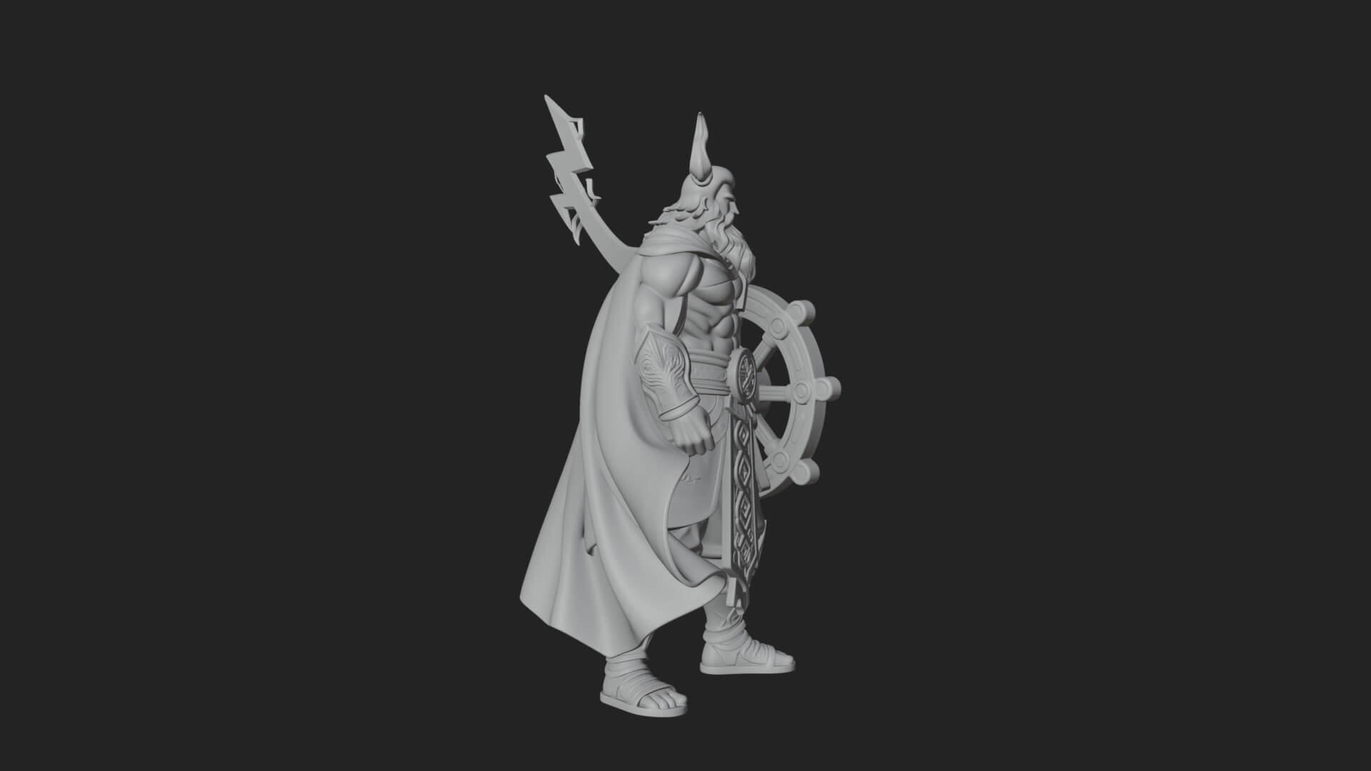 Odin With Spear Statue Design 12 3D Print Model 3D Model