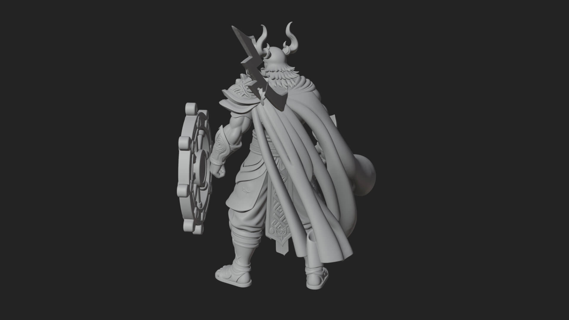 Odin With Spear Statue Design 12 3D Print Model 3D Model