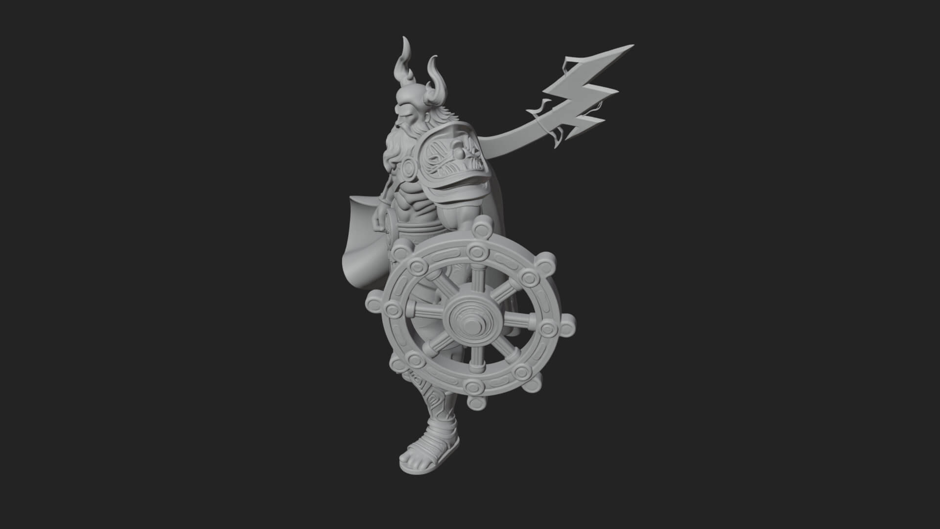 Odin With Spear Statue Design 12 3D Print Model 3D Model