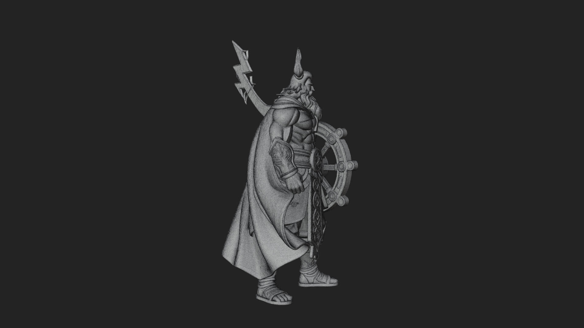 Odin With Spear Statue Design 12 3D Print Model 3D Model