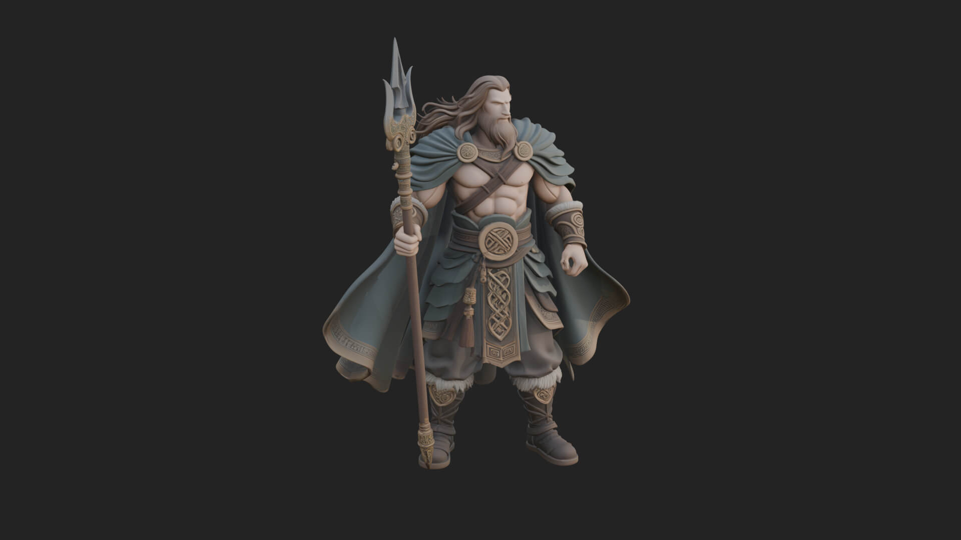 Odin with Spear Statue Design 13 3D Print Model 3D Model
