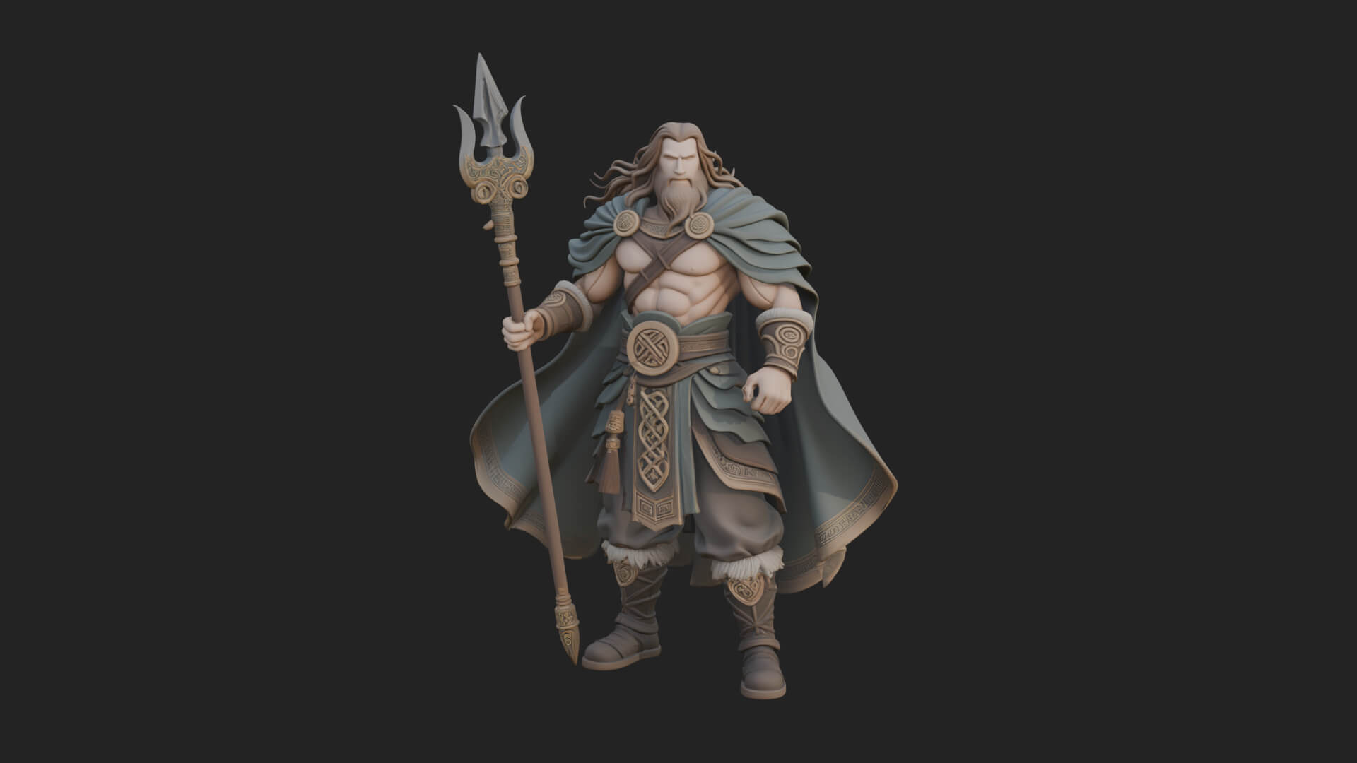 Odin with Spear Statue Design 13 3D Print Model 3D Model