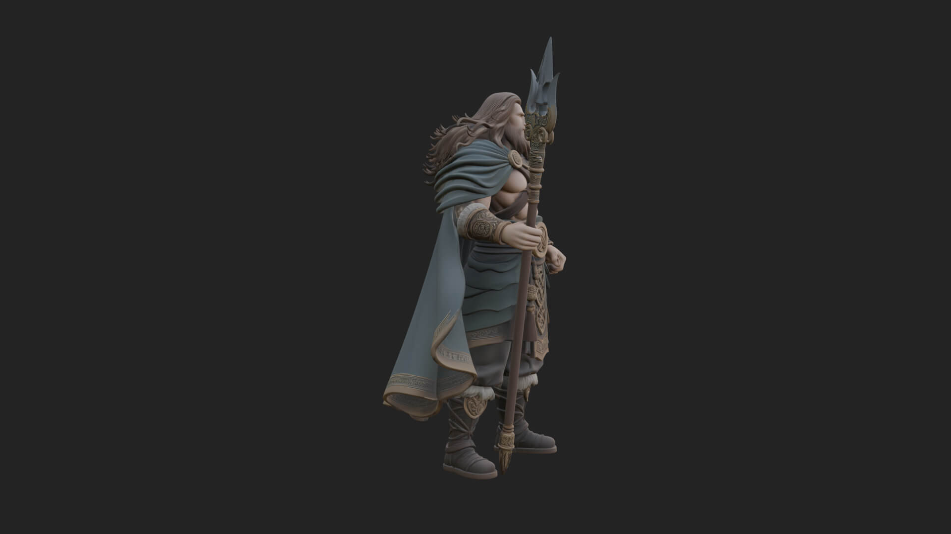 Odin with Spear Statue Design 13 3D Print Model 3D Model