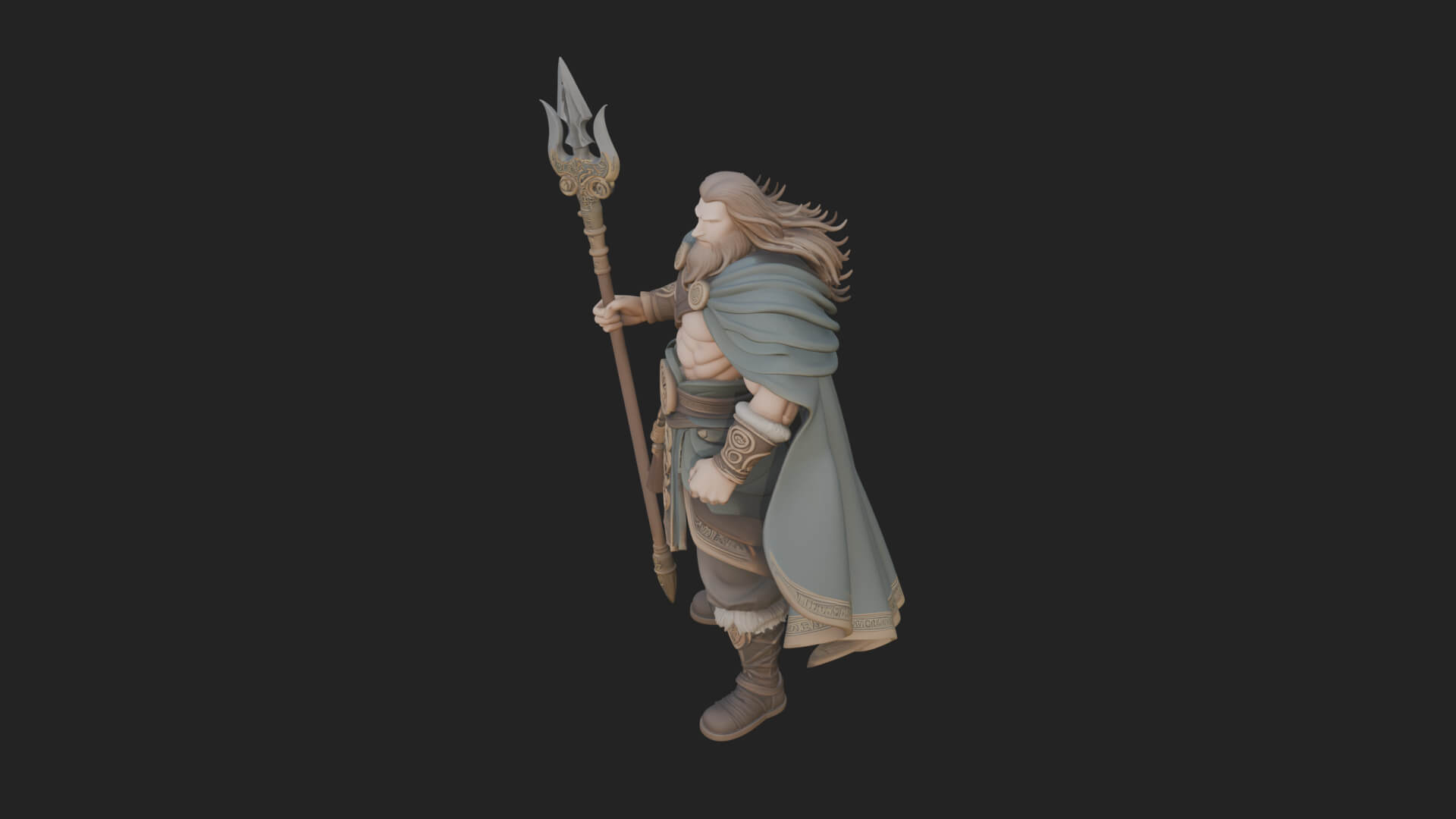 Odin with Spear Statue Design 13 3D Print Model 3D Model