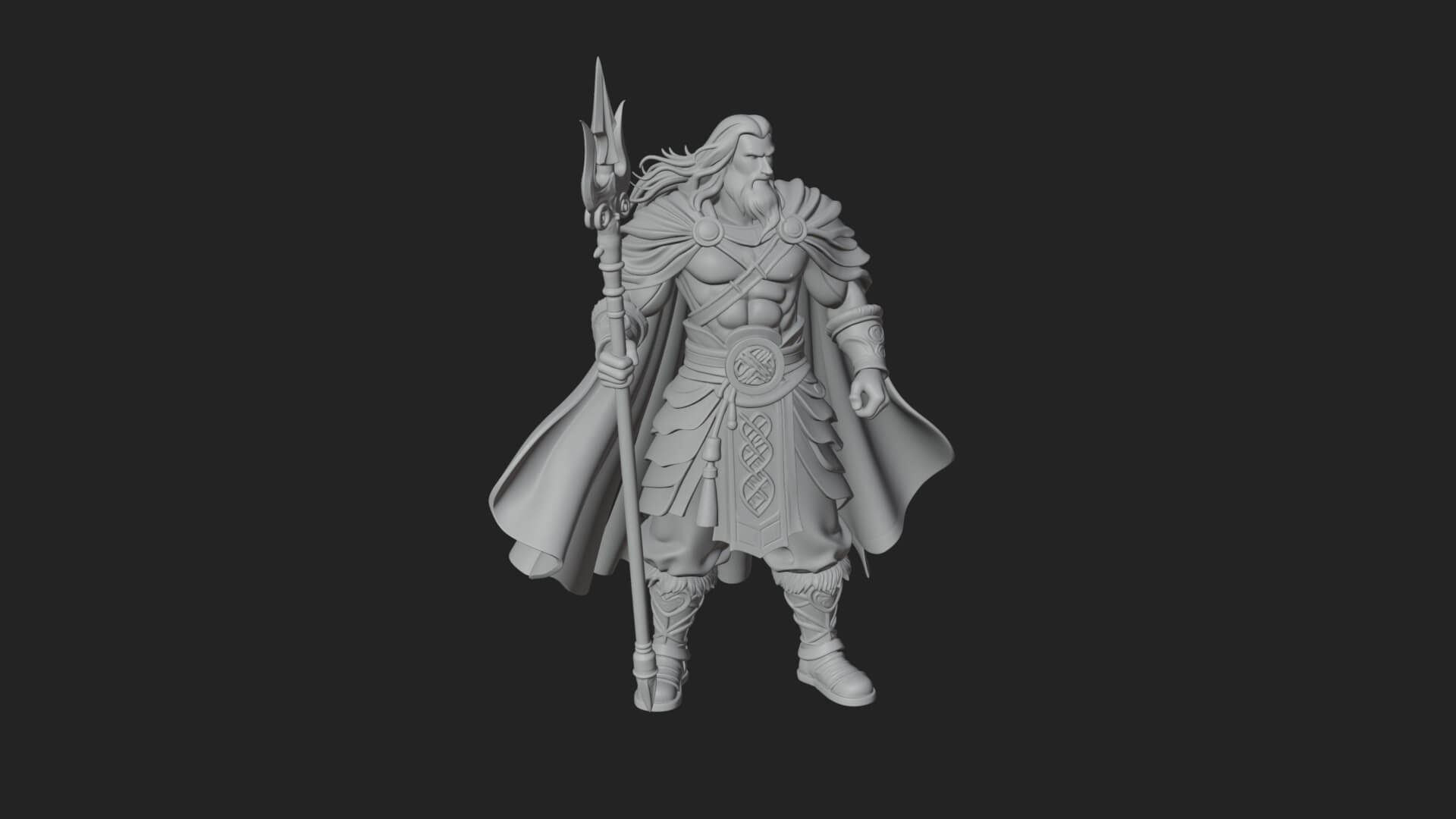 Odin with Spear Statue Design 13 3D Print Model 3D Model