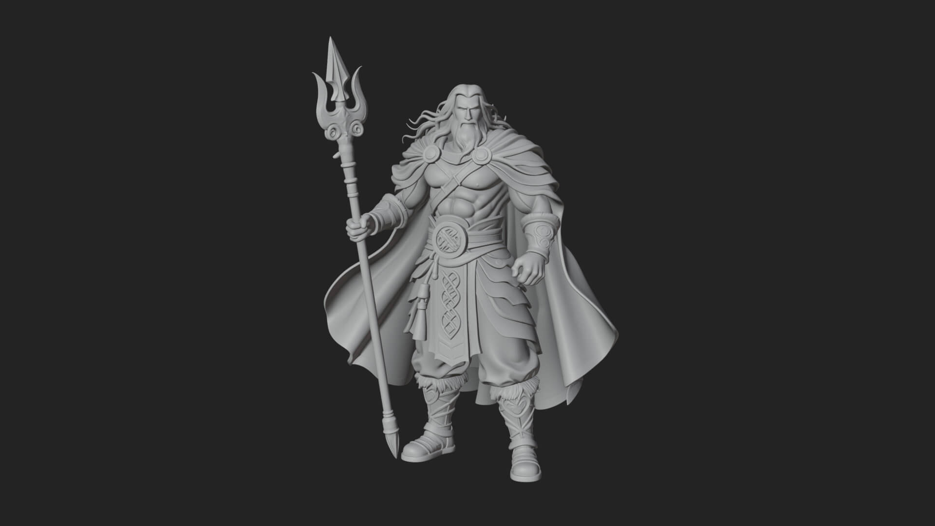 Odin with Spear Statue Design 13 3D Print Model 3D Model