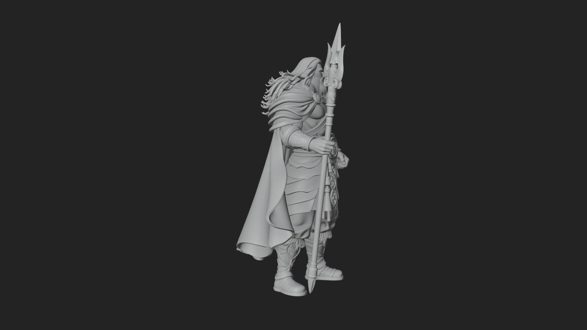 Odin with Spear Statue Design 13 3D Print Model 3D Model