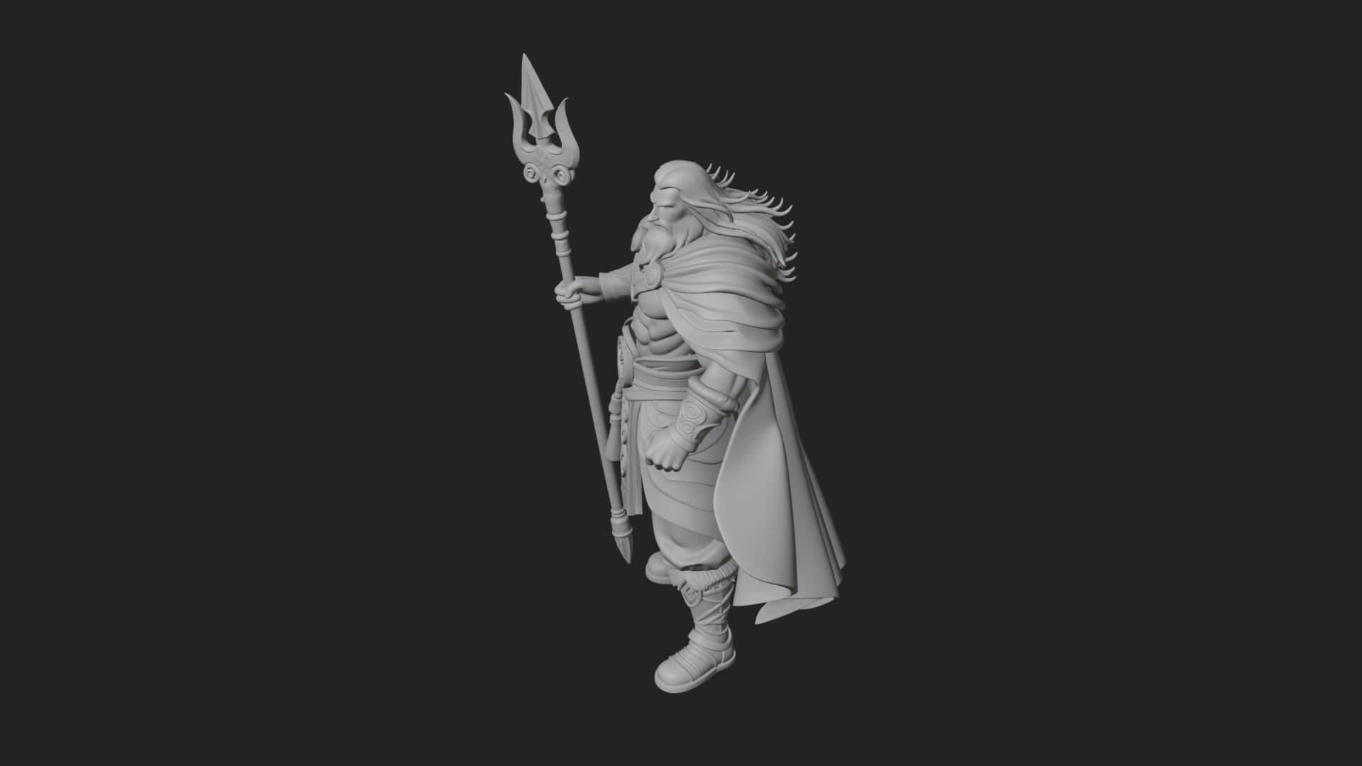 Odin with Spear Statue Design 13 3D Print Model 3D Model