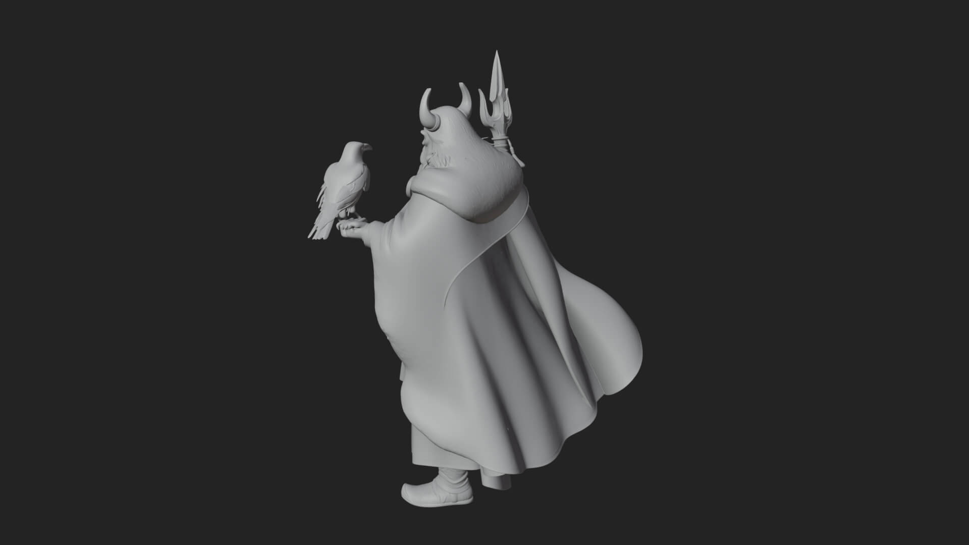 Odin with Spear Statue Design 14 3D Print Model 3D Model