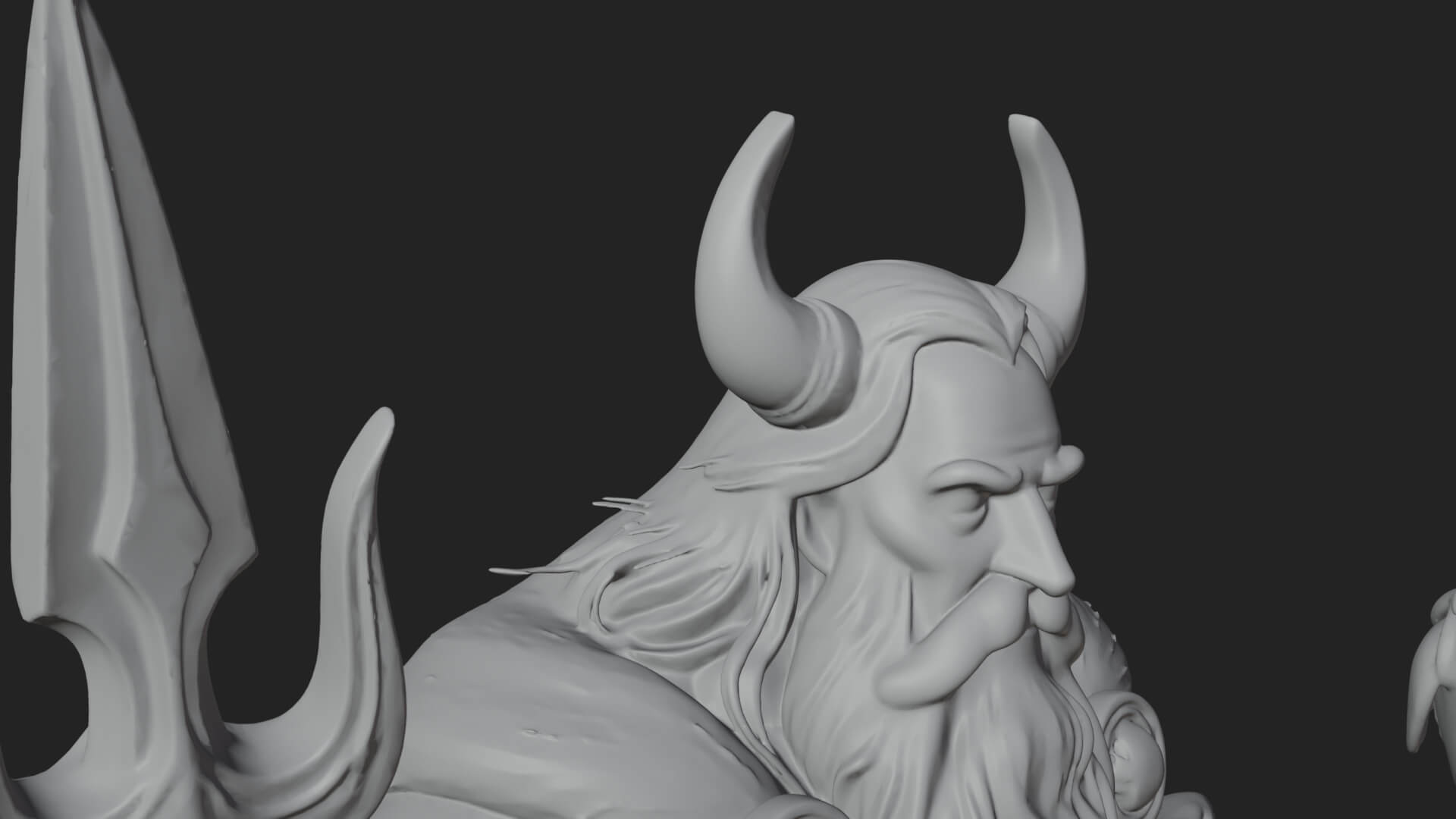 Odin with Spear Statue Design 14 3D Print Model 3D Model