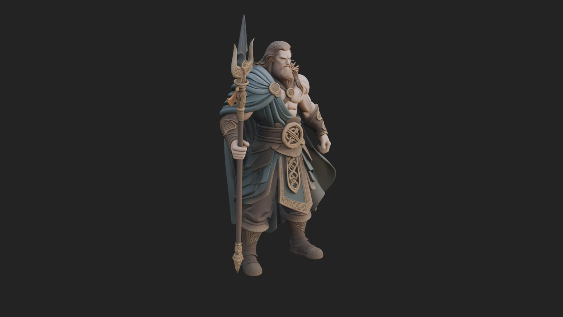 Odin with Spear Statue Design 15 3D Print Model 3D Model