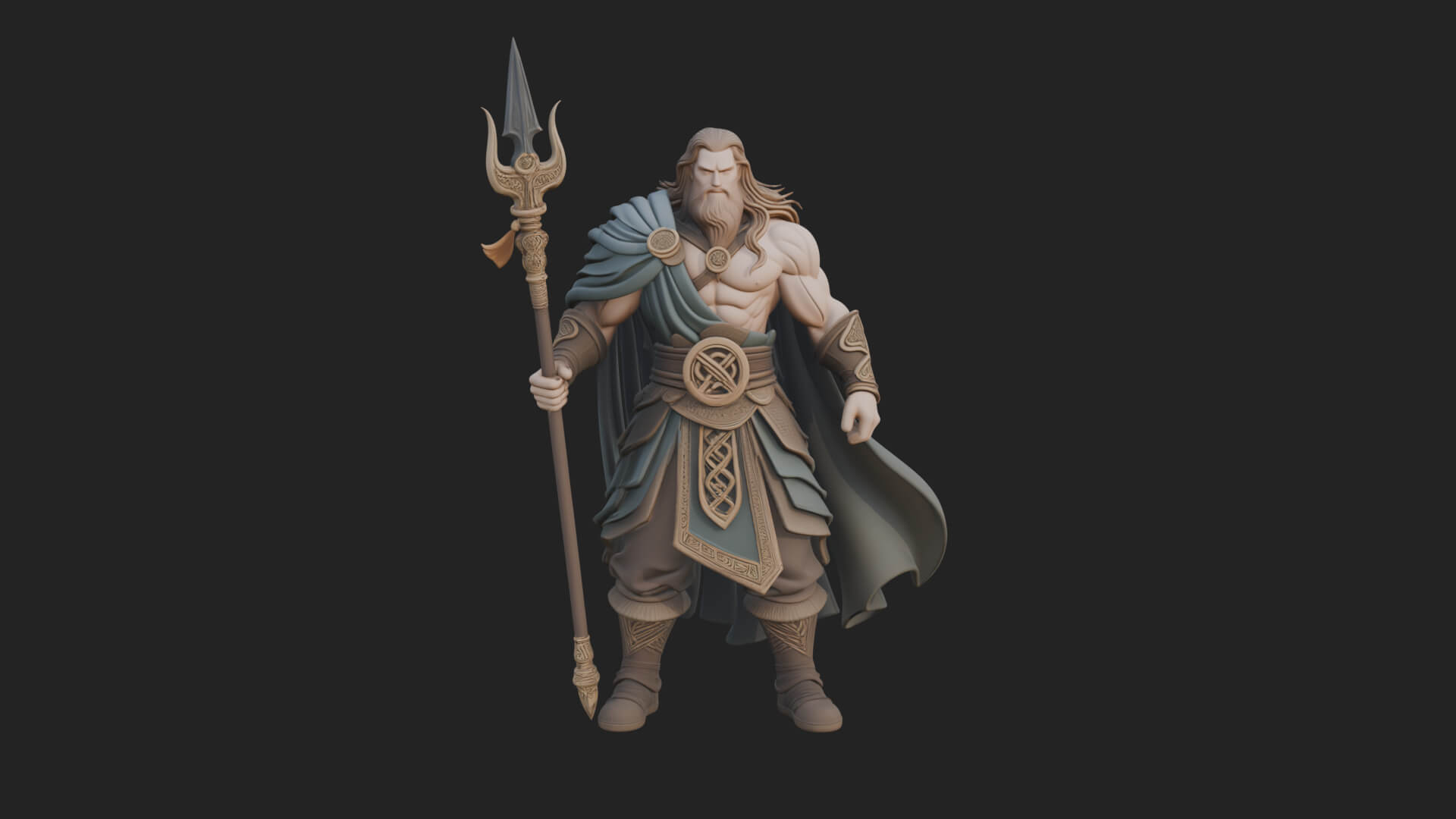 Odin with Spear Statue Design 15 3D Print Model 3D Model
